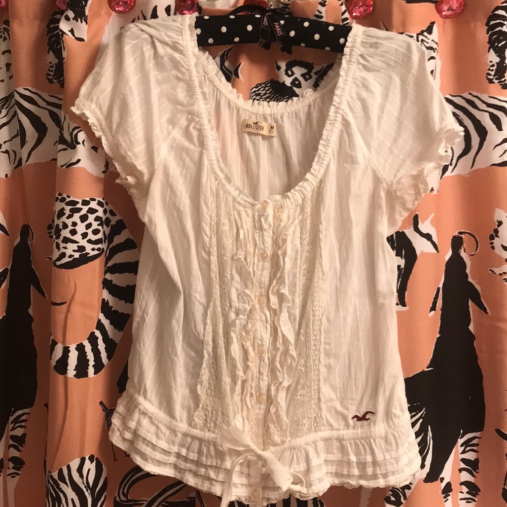 Lace front blouse